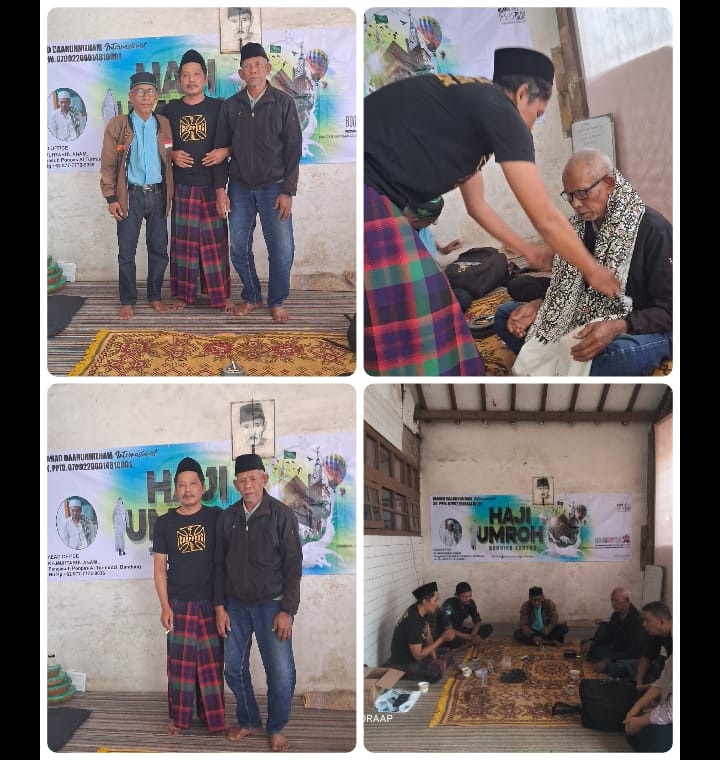 Kolase Foto Gus Anam dengan Budi Caksono, Syaikh Amir usai konsolidasi rencana Pembangunan Pondok Pesantren, Al Turmudzi di PALI